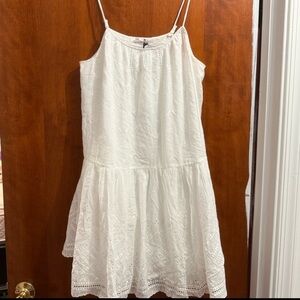 Unsubscribed Elegant Eyelet White Mini Dress M